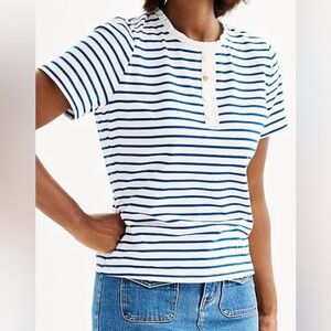 Draper James Ruffle Neck Knit Henley